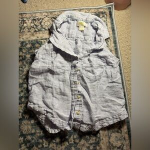 Maeve Blue and White Striped Sleeveless Blouse